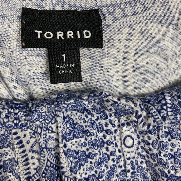 Torrid Maxi Jersey Knit Tiered Dress Mandala Print Blue Plus Size 1X - Picture 8 of 11